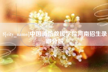 甘肃中国消防救援学院河南招生录取分数