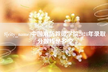 甘肃中国消防救援学院2024年录取分数线是多少