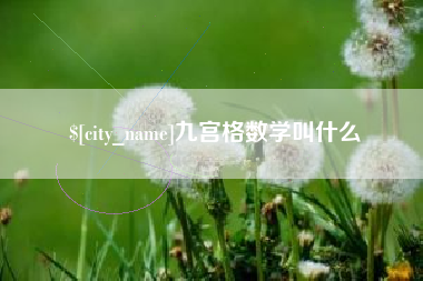 甘肃九宫格数学叫什么