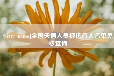 甘肃全国失信人员被执行人名单免费查询