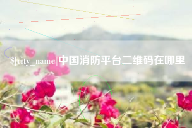 甘肃中国消防平台二维码在哪里