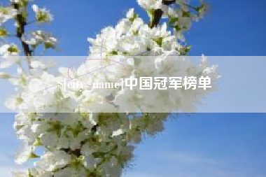 甘肃中国冠军榜单